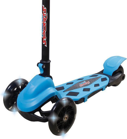 Vedes Kinderroller Klappbar 3-Rad mit LED-Beleuchtung Hellblau