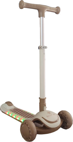Bebe Stars Kids Scooter Foldable X-Ride 3-Wheel for 3+ Years Beige