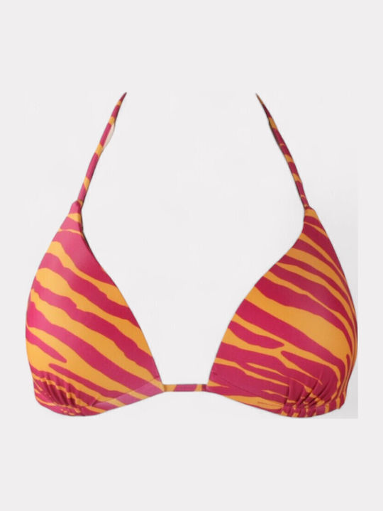 Bikini Set 3 Pieces Triangle with Removable Padding Animal Print Orange