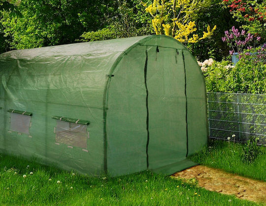 Garden Greenhouse Tunnel Type Metal Frame 300x800cm Green 24sqm