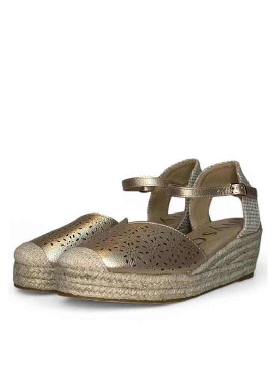 Damenplattformen im Espadrilles-Stil Goldene