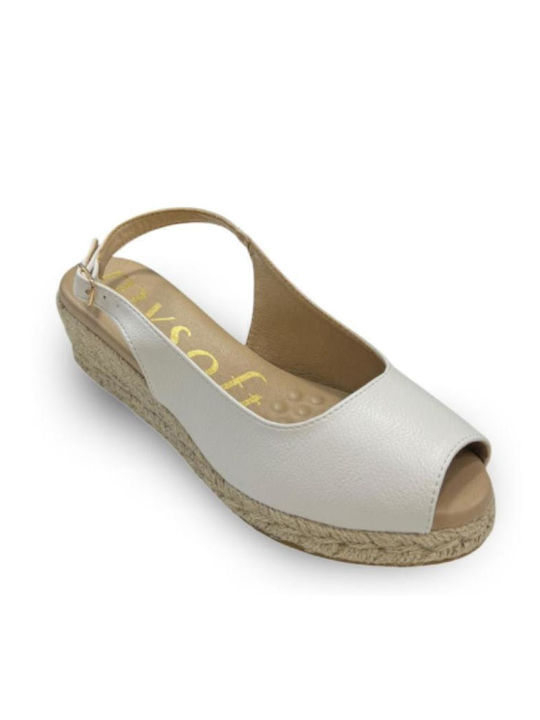 Damenplattformen im Espadrilles-Stil Weiß