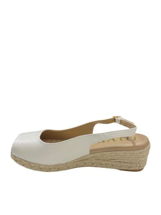 Damenplattformen im Espadrilles-Stil Weiß
