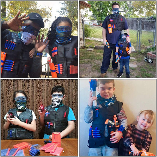 Set Vesta Compatibil N-Strike Nerf 50 Arcuri Din Spumă Ochelari de Siguranță Încărcător Fular Brățară Arcuri Roșii