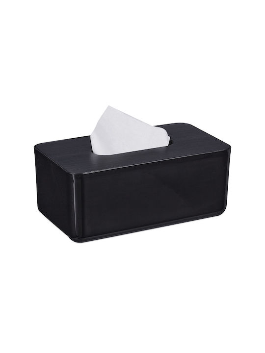 Relaxdays Θήκη για Χαρτομάντηλα Πλαστική Μαύρη 10x23x13cm 10046932