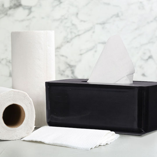 Relaxdays Θήκη για Χαρτομάντηλα Πλαστική Μαύρη 10x23x13cm 10046932