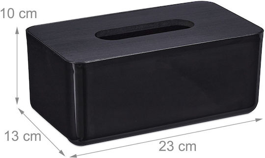 Relaxdays Θήκη για Χαρτομάντηλα Πλαστική Μαύρη 10x23x13cm 10046932