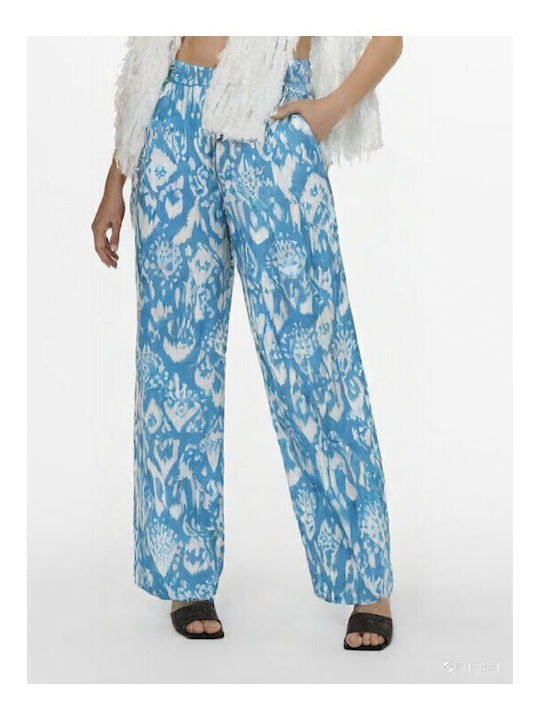 Women's Fabric Trousers Azure Blue