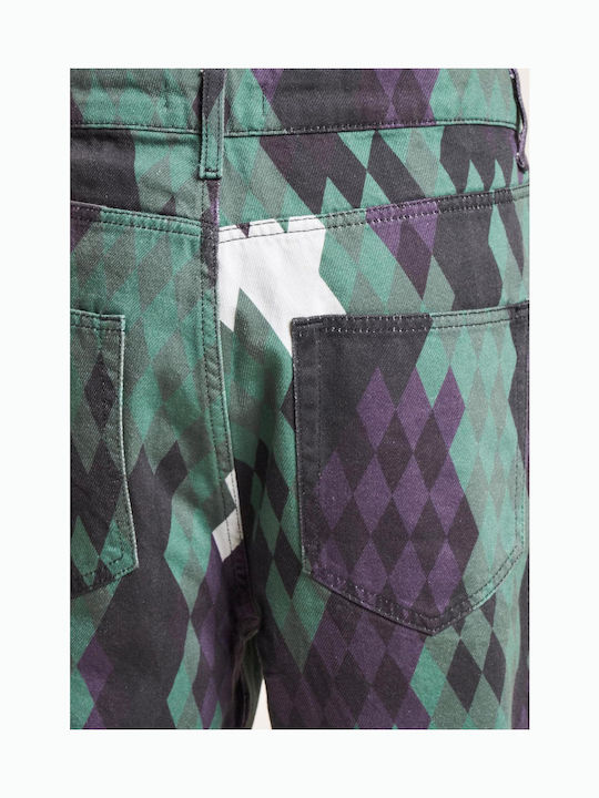 Men's Jeans Pants with Relaxed Fit Camo Green