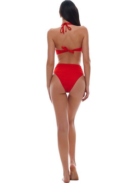 Bikini Slip Hohe Taille Red