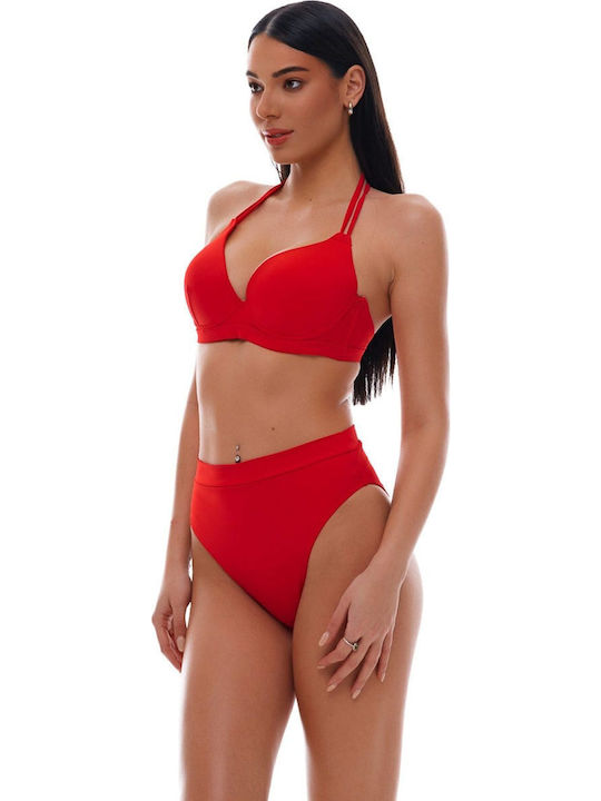 Bikini Slip Hohe Taille Red
