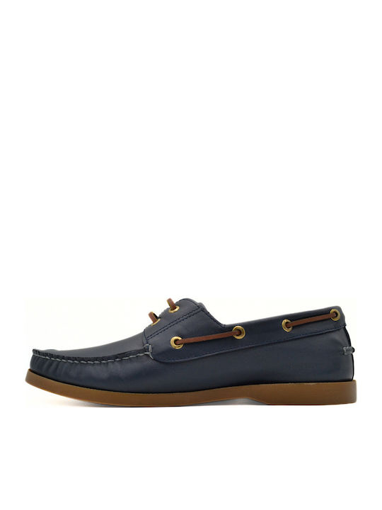Men's Leather Boat Shoes Blue