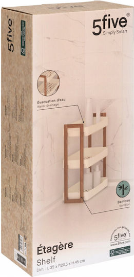5Five Επιδαπέδια Ραφιέρα Μπάνιου Πλαστική 35x20.5x45cm Λευκή