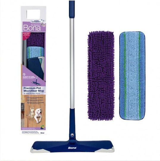 Bona Pet System Premium Pet Microfiber Mop Παρκετέζα Τηλεσκοπικό Κοντάρι Ξύλινα Δάπεδα