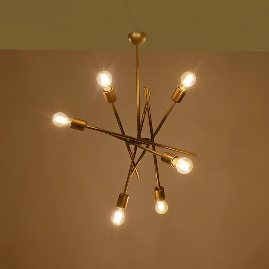 GloboStar Sunfy Lustră Bronz Rețea pentru 6 Becuri E27 60x70x60cm.