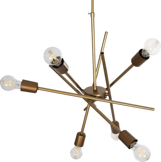 GloboStar Sunfy Lustră Bronz Rețea pentru 6 Becuri E27 60x70x60cm.