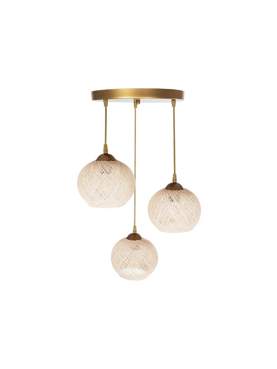 GloboStar Illumio Hängelampe Gold Kugel mit Fassung E27 30x30x70cm.