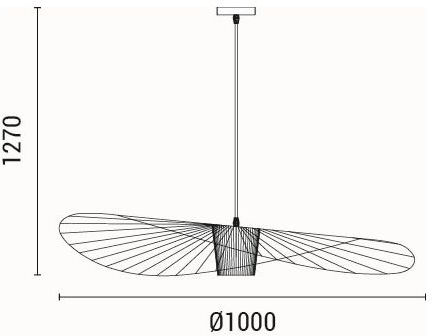 Eurolamp Oggi Hängelampe Schwarz mit Fassung E27 100x100x127cm.