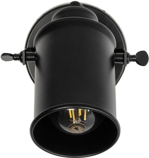 GloboStar Jake Black Classic Lamp Wall with Socket E27 Black 21x15x16cm