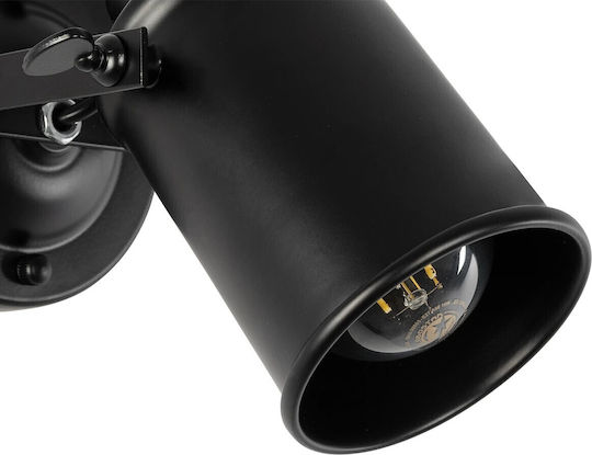 GloboStar Jake Black Classic Lamp Wall with Socket E27 Black 21x15x16cm