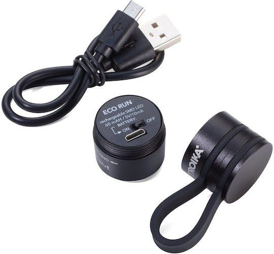 Troika Rechargeable Flashlight LED Eco Run Black