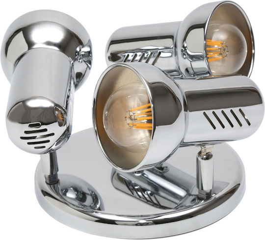 Evivak Triple Spot with Socket E27 in Silver Color