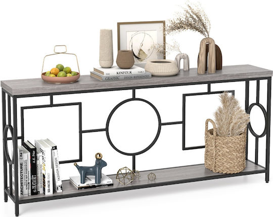 Metal Console Table Ρουστίκ Καφέ/μαύρο L180xW30xH80cm
