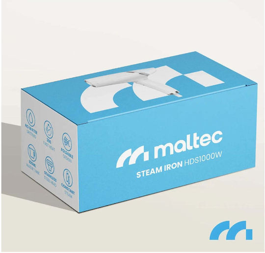 MalTec Ατμοκαθαριστής Ρούχων Χειρός 1000W με Δοχείο 110ml Λευκός