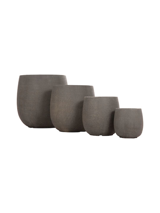 HomeMarkt Set 4 Pots Metal Grey-green