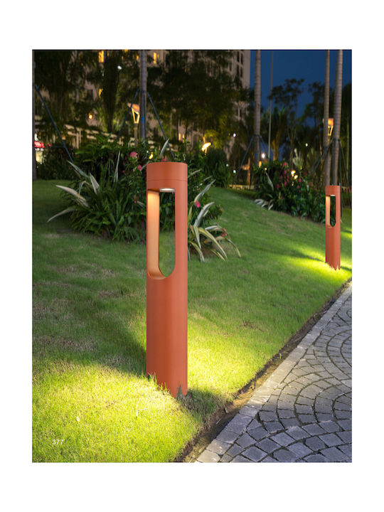 Sun Light Outdoor Floor Lamp Small Post LED 12W with Warm White Light IP65 Orange
