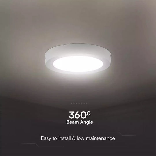 V-TAC Rotund Panou LED Putere 6W cu Alb Rece Lumini