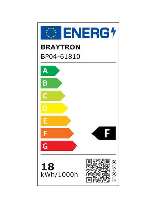 Braytron Panel Square Outdoor LED Panel 18W with Natural White Light 4000K 20.4x20.4cm