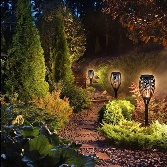 A-051 Spiked Solar Light Torch 1W 130lm Warm White with Photocell IP65