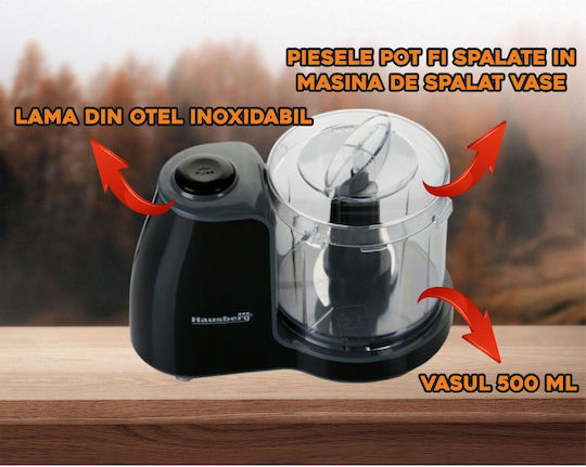 Hausberg Мултифункционална Машина 100W с Капацитет 500ml Черен