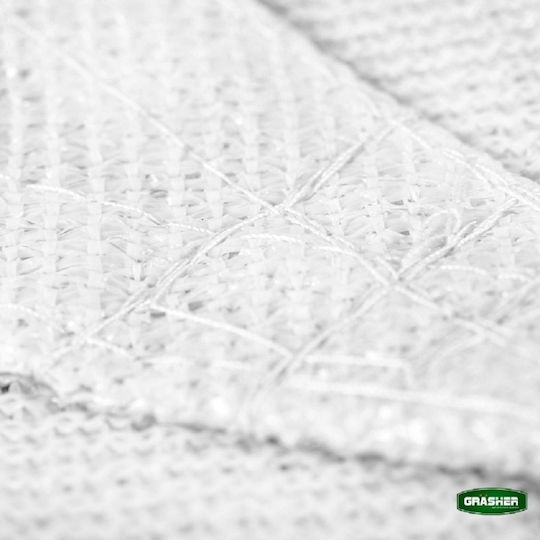 Grasher Ε220 Τρίγωνο Πανί Σκίασης Λευκό με Κρίκους 5x5m 180gr/m²