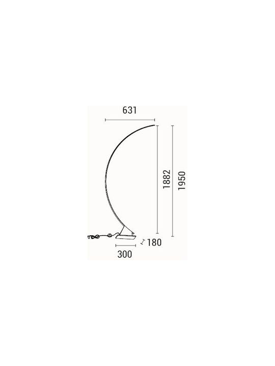 Eurolamp Luna LED Floor Lamp H630xW195cm. with Warm White Light 4500lm Black