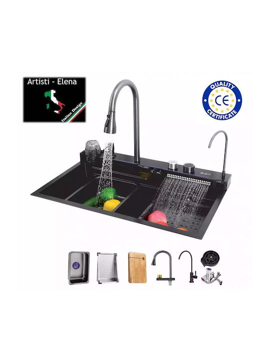 Aristi-Elena Drop-In Sink Inox W75xD46cm Silver