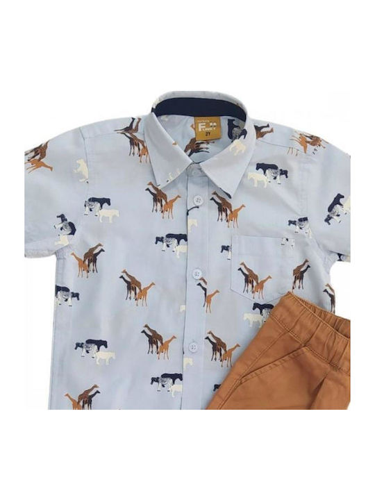 Set pentru copii cu pantaloni Vară 2buc Sky Blue