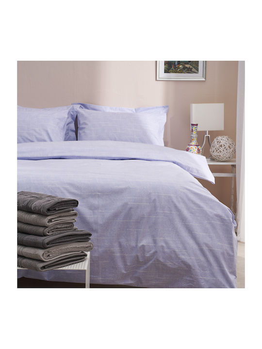 Charalambidis Textiles Bettwäsche-Set Einzel 160x260cm. Punkte Lilac 3Stück