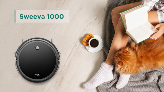 TCL Sweeva 1000 Aspirator Robot Cu Navigare Inteligentă Și Putere De Aspirație 1500Pa Neagră