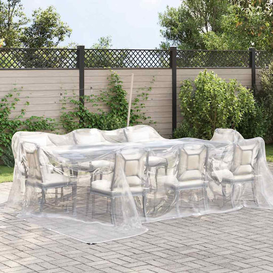 vidaXL Clear Waterproof Tarpaulin 140gr/m² 4x4m. Light Type Transparent