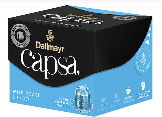 Dallmayr Κάψουλες Espresso Capsa lungo Azzurro Συμβατές με Μηχανή Nespresso 10caps