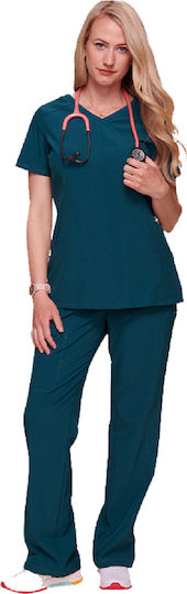 Cherokee CKE2625Α Women's Petrol Blue Medical Blouse
