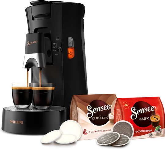 Philips Senseo Kapsel-Kaffeemaschine Senseo Druck 1bar Schwarz