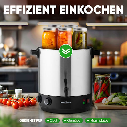 Profi Cook Уред за готвене на пара 2100W с Капацитет 1лт Сребрист