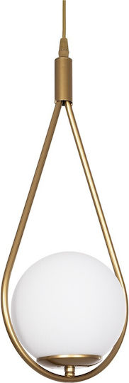 GloboStar Drop Hängelampe Gold Kugel mit Fassung E27 20x25x80cm.
