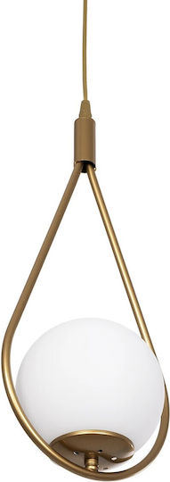 GloboStar Drop Hängelampe Gold Kugel mit Fassung E27 20x25x80cm.