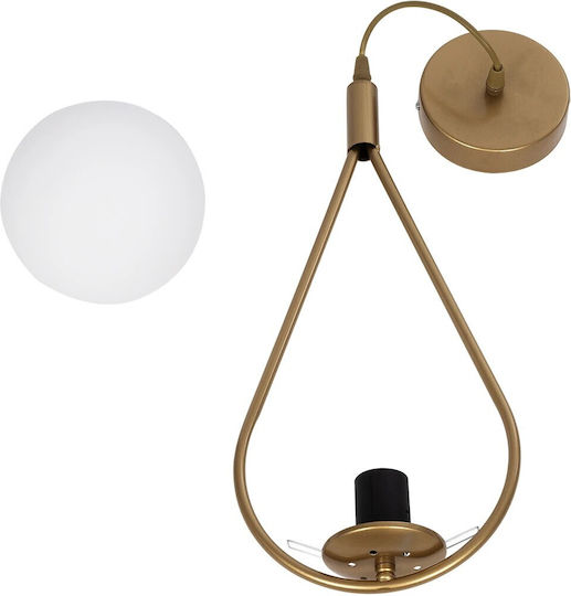 GloboStar Drop Hängelampe Gold Kugel mit Fassung E27 20x25x80cm.