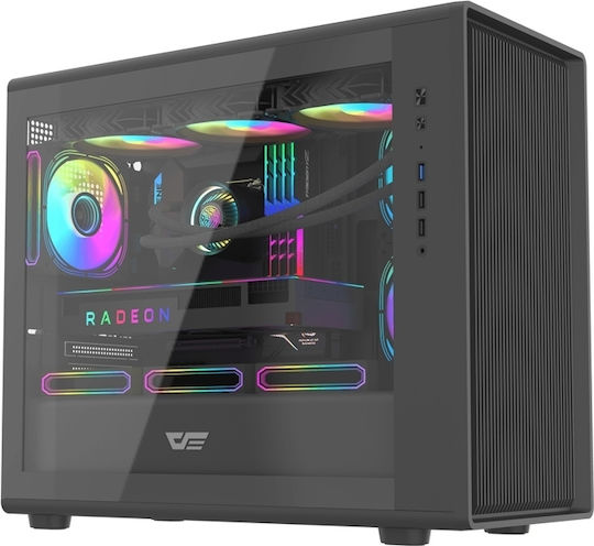 Darkflash DB460M Gaming Midi-Turm Computergehäuse mit Seitenfenster Schwarz