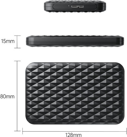 Orico Hard Drive Case 2.5" SATA III with connection SATA in Schwarz color